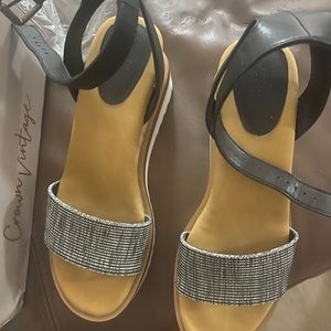 Wedge sandal ankle strap very cute .